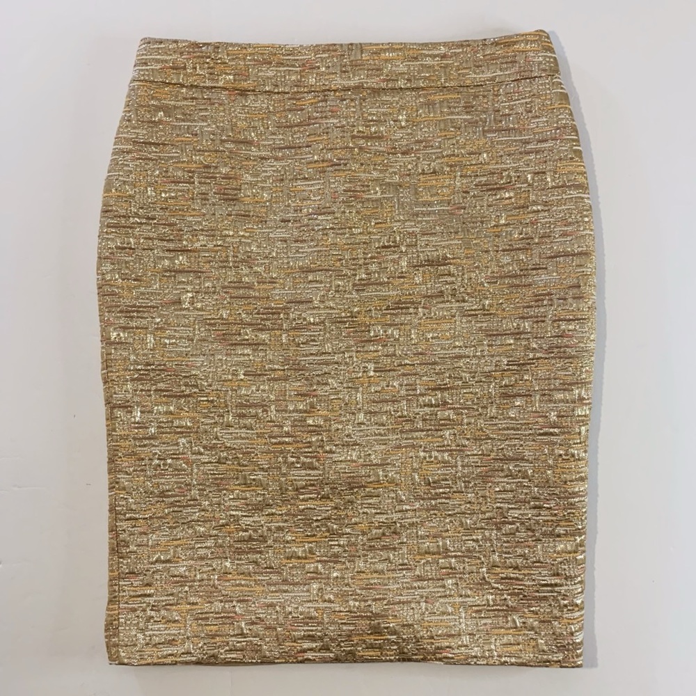 Willi Smith Gold Pencil Skirt